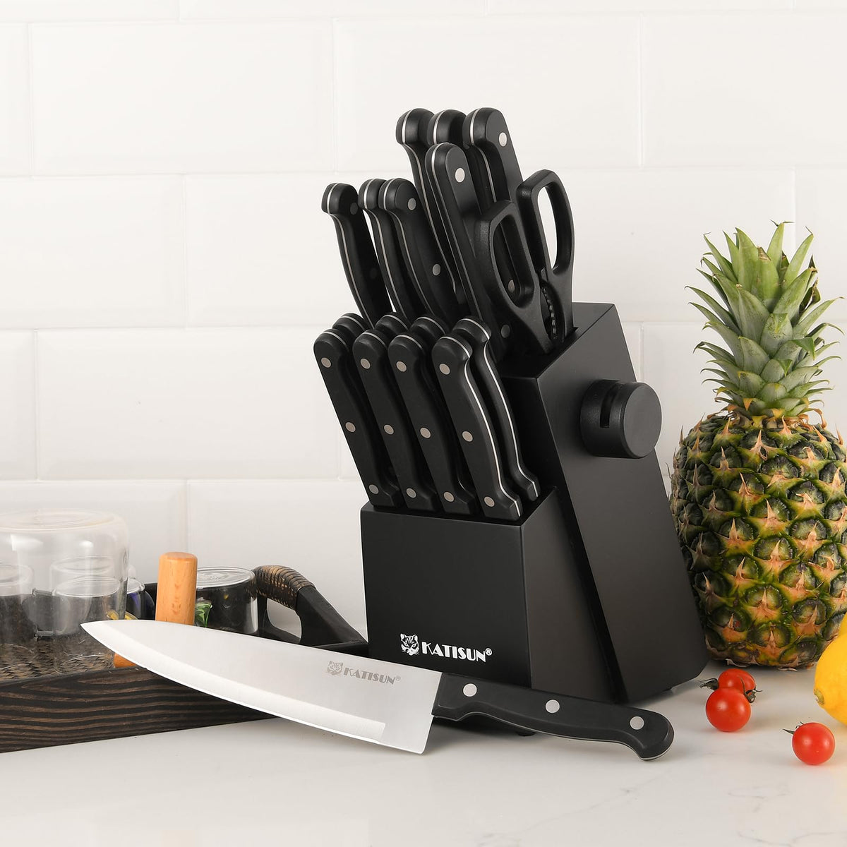 19 piece Knife Set German Steel Durable Dishwasher safe Kitchen Knife Set