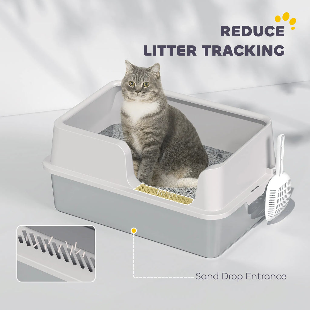 Stainless Steel Cat Litter Box with Lid with Scoop High Sided Non Stick & - Image 4