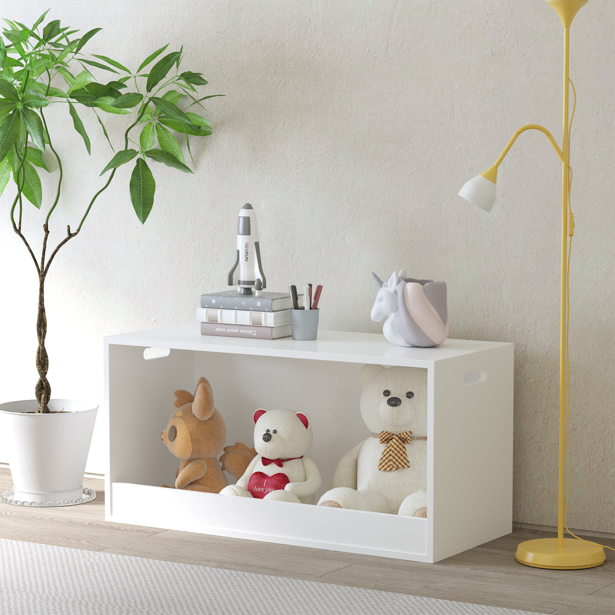 White Open Toy Storage Box