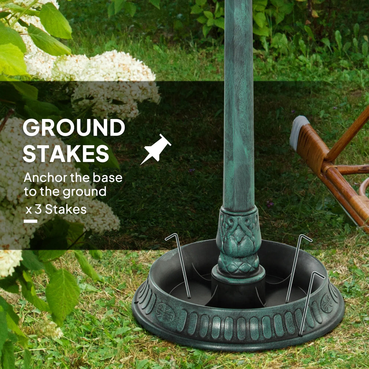 3 in 1 Garden Bird Bath Bowl Pedastal with Large Water Basin Bird Feeder & - Image 4