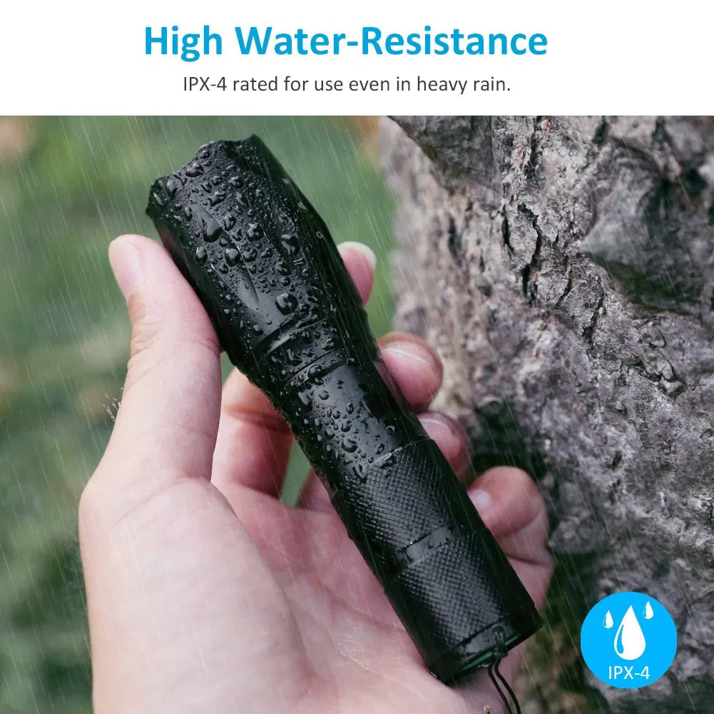 Super Bright 90000LM LED Tactical Flashlight 5 Modes Zoomable Torch Searchlight - Image 5
