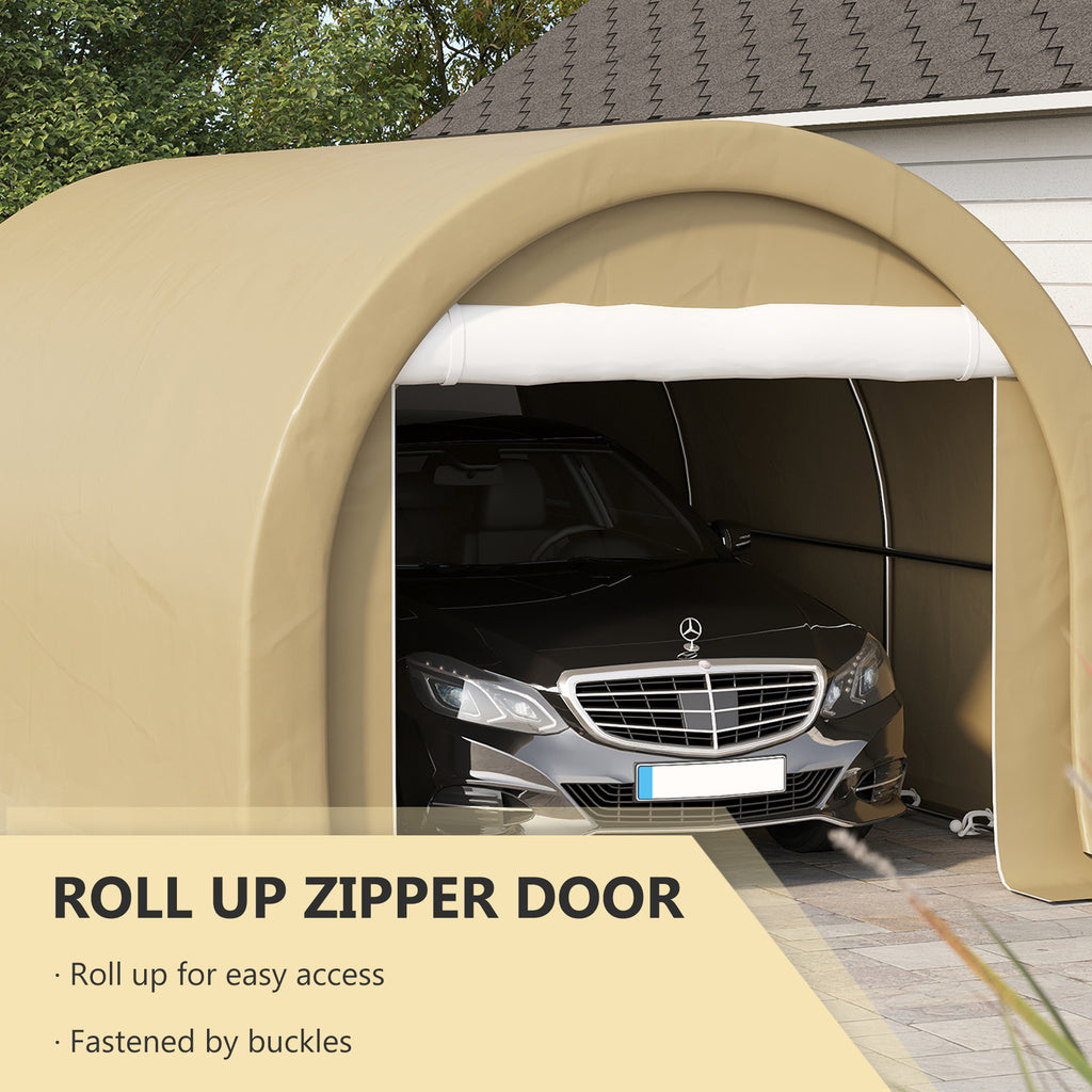 10 x 16 Carport Heavy Duty Portable Garage Storage Tent with Large Zippered - Image 3