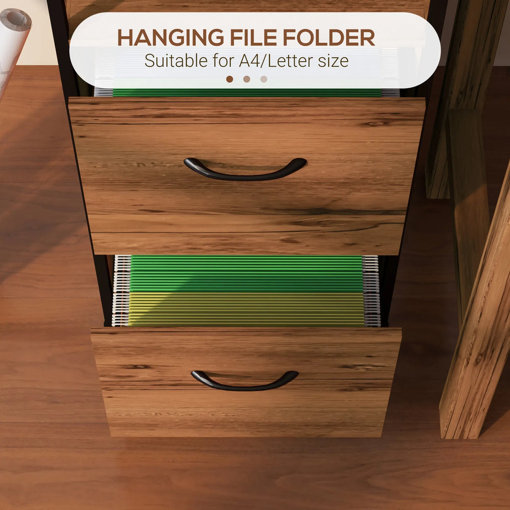 Vertical Filing Cabinet Tall File Cabinet with 2 Drawers Hanging Bars for - Image 4