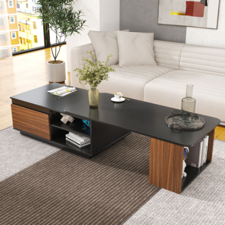 Extendable Coffee Table with Two Drawers