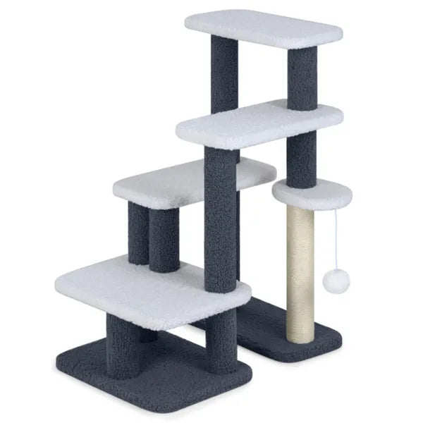 2 in 1 Cat Stairs & Tree With Sisal Scratching Post 4 Levels Pet Steps For - Image 3