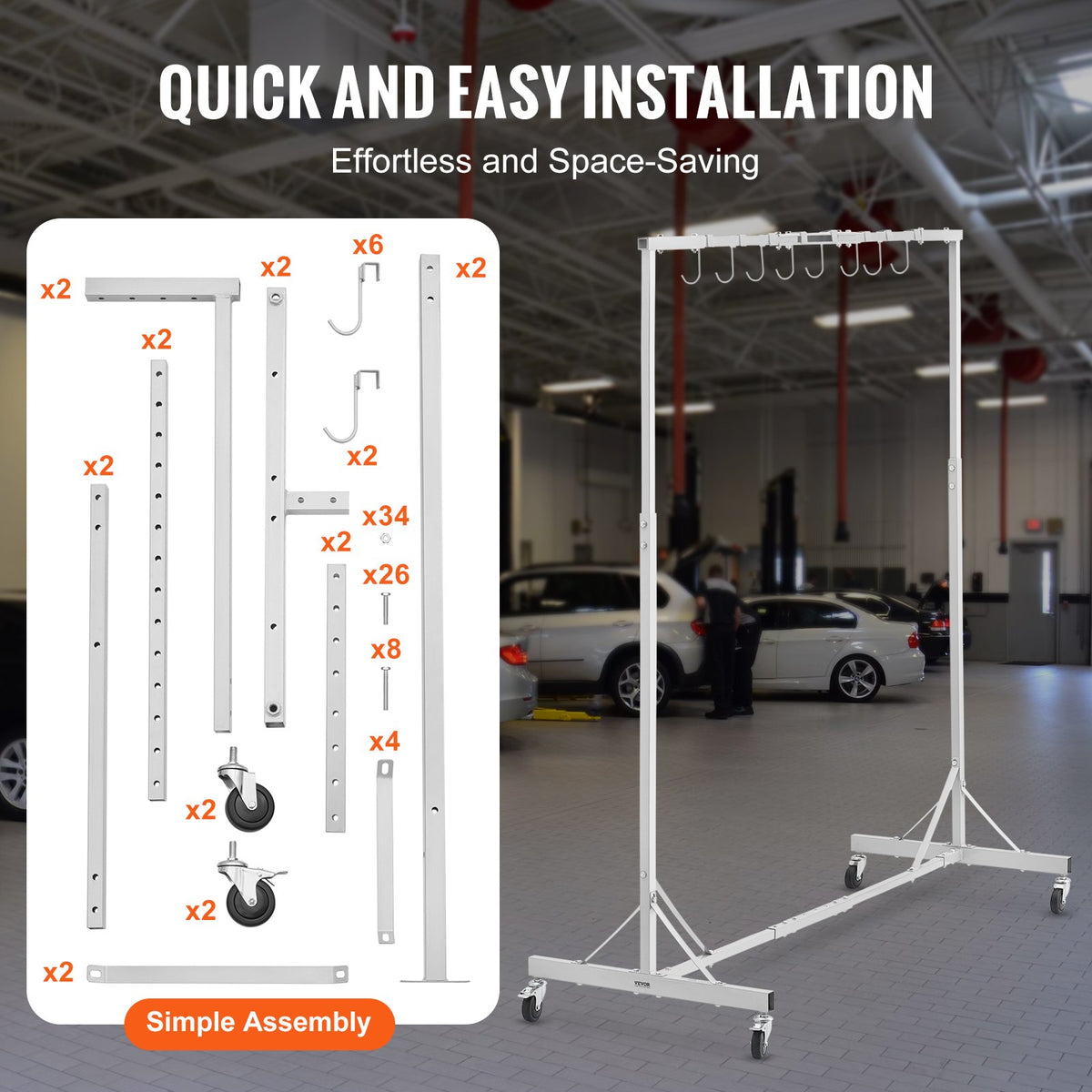 newly upgraded vevor painting rack dimensions and features