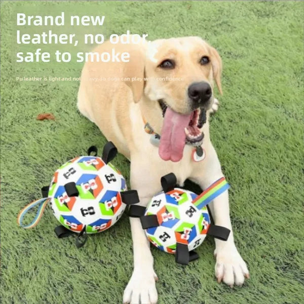 Dog Toys Soccer Ball With Straps Interactive Toys For Tug Of War Puppy - Image 3