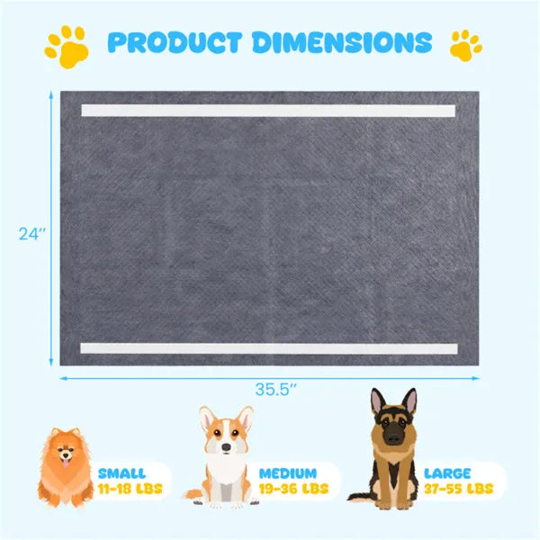 150 Pack Activated Carbon Dog Pee Pads 35.5"x24" Extra Large 6 Layer Odor - Image 2