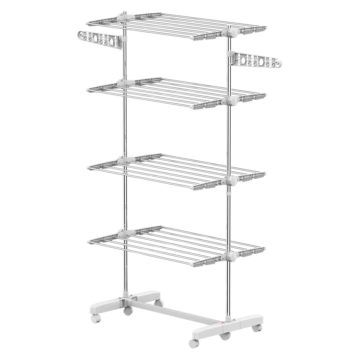 Garment Drying Rack Stainless Steel Folding Clothes Hanging Rack with Side - Image 5