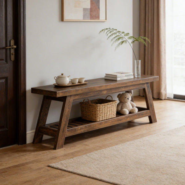 Solid Entryway Storage Bench