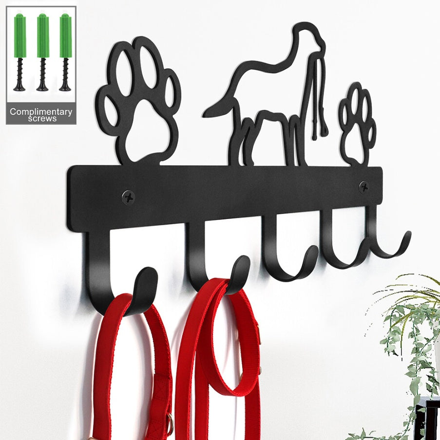 wall-mounted metal key holder with hooks