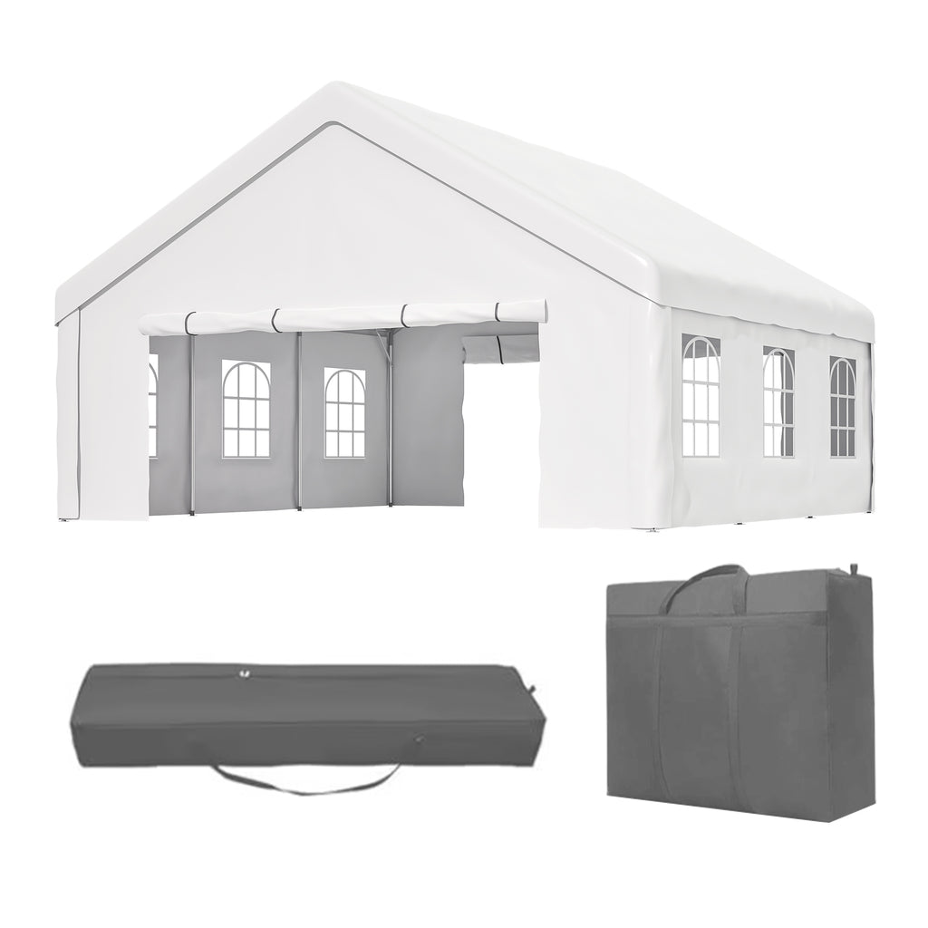 20x20 FT Party Tent with 2 Storage Bags & Removable Sidewalls Outdoor Canopy - Image 4
