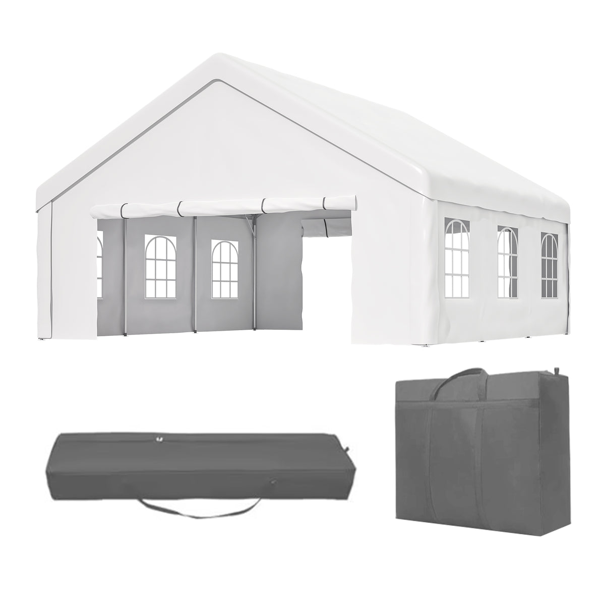 20x20 FT Party Tent with 2 Storage Bags & Removable Sidewalls Outdoor Canopy - Image 4