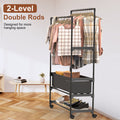 3 Tiered Portable Clothing Rack For Bedroom Entryway Double Hanging Rods Sturdy