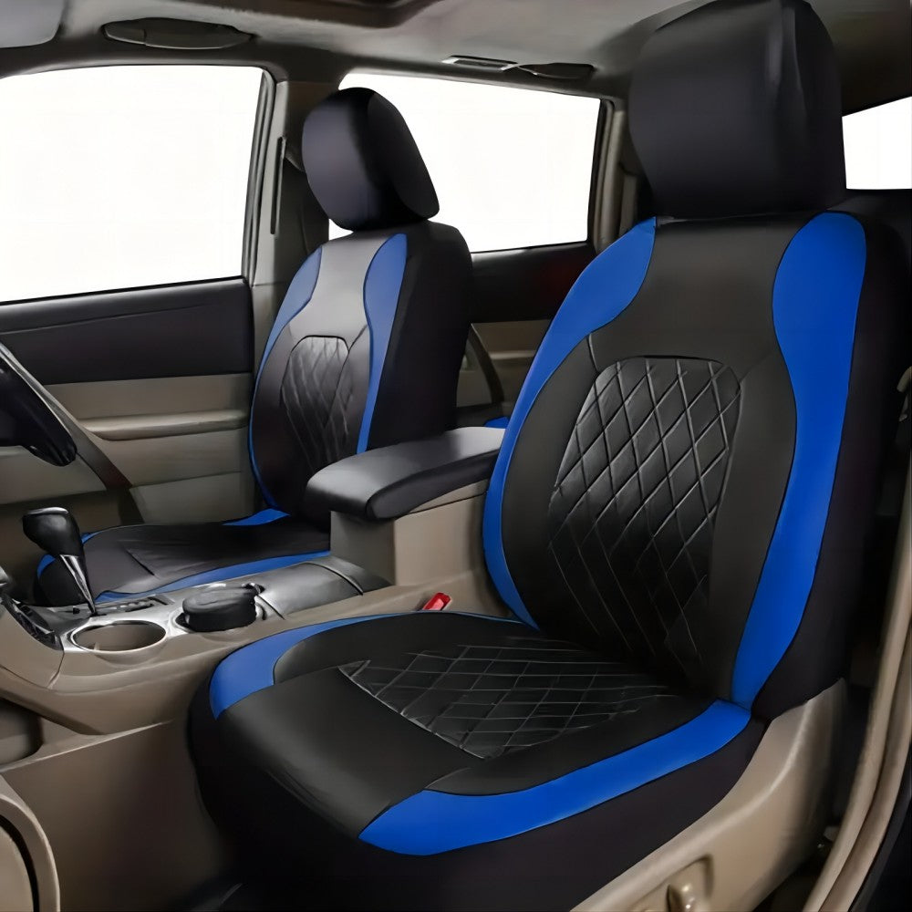 5 Seat Car Seat Cover Single Stitch Diamond Pattern Quilted And Embroidered
