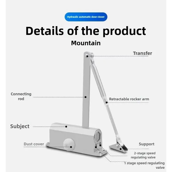 Fire Door Closer Hydraulic Silent Auto Close For Interior/Commercial Use Easy - Image 2