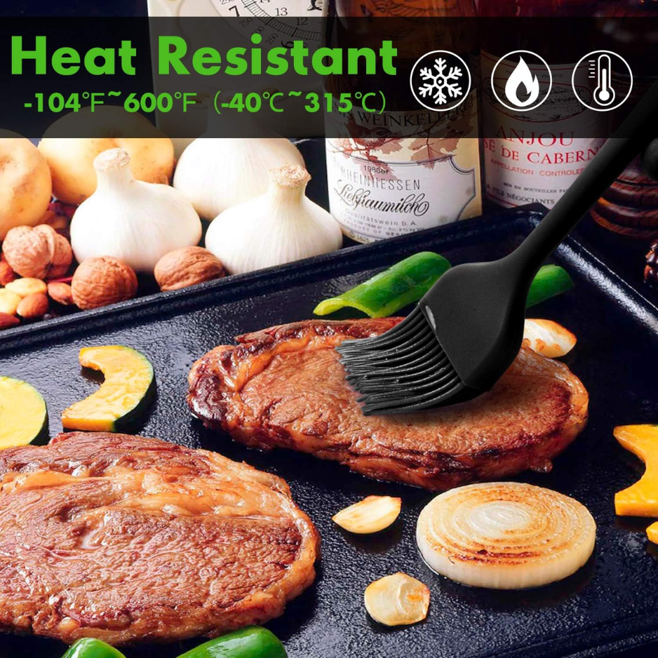 2 Pack Silicone Basting & Pastry Brushes Heat Resistant BPA Free Oil & Sauce - Image 4