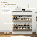 Narrow Shoe Storage with 2 Flip Drawers and Adjustable Shelves Shoe Cabinet