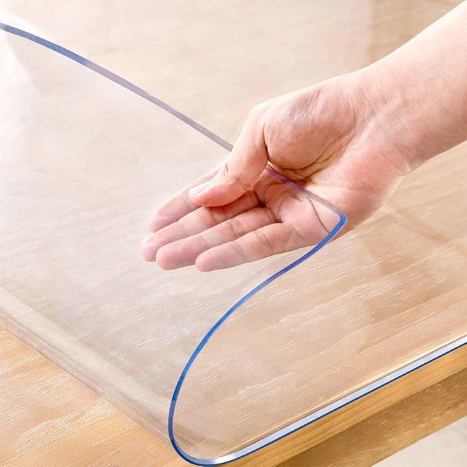 Table Cover 1.5 Mm Thick Clear PVC Desk Mat Protector Waterproof & Easy