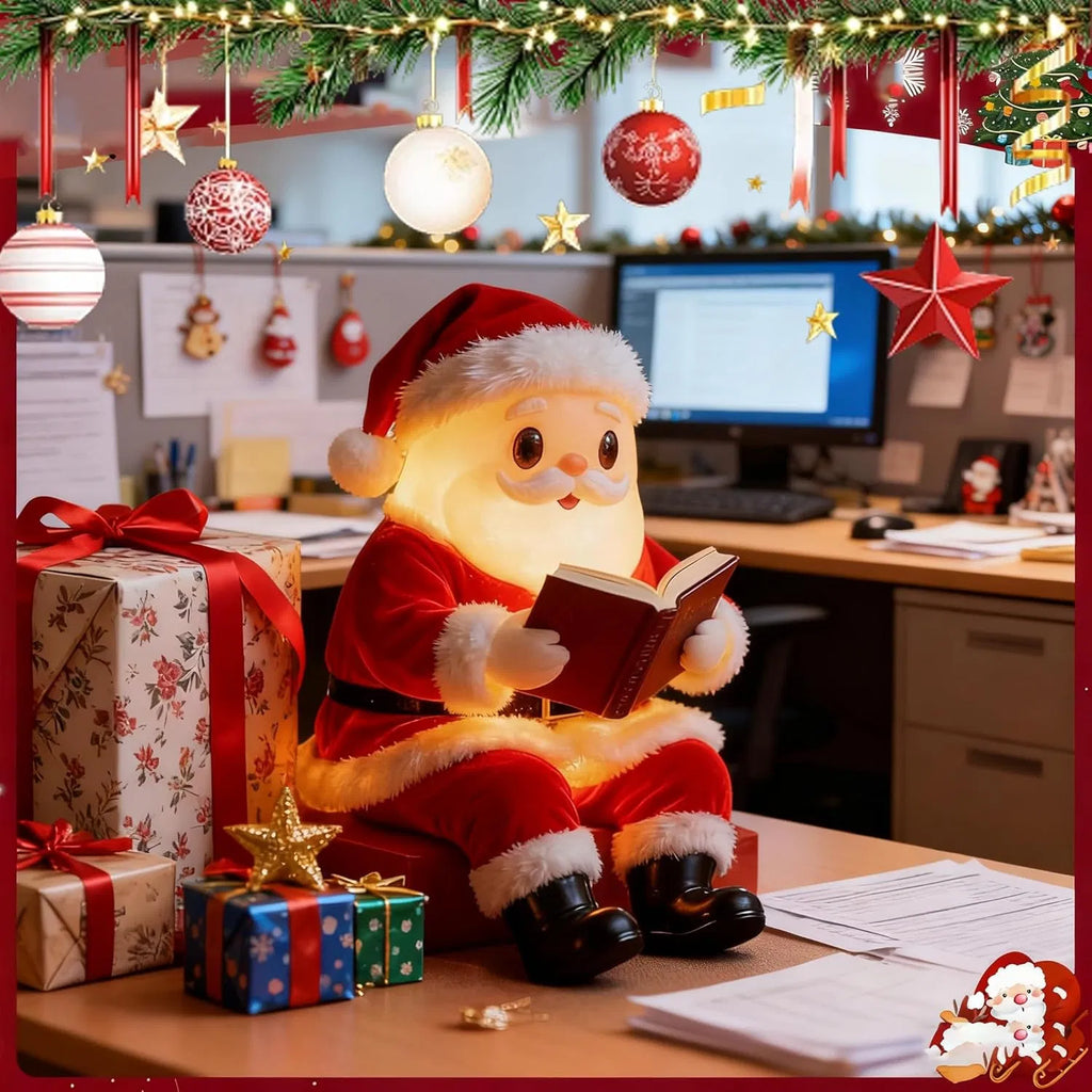 Santa Claus Reading Book Lamp Christmas Santa Reading Book Lamp Cute Light Up - Image 4