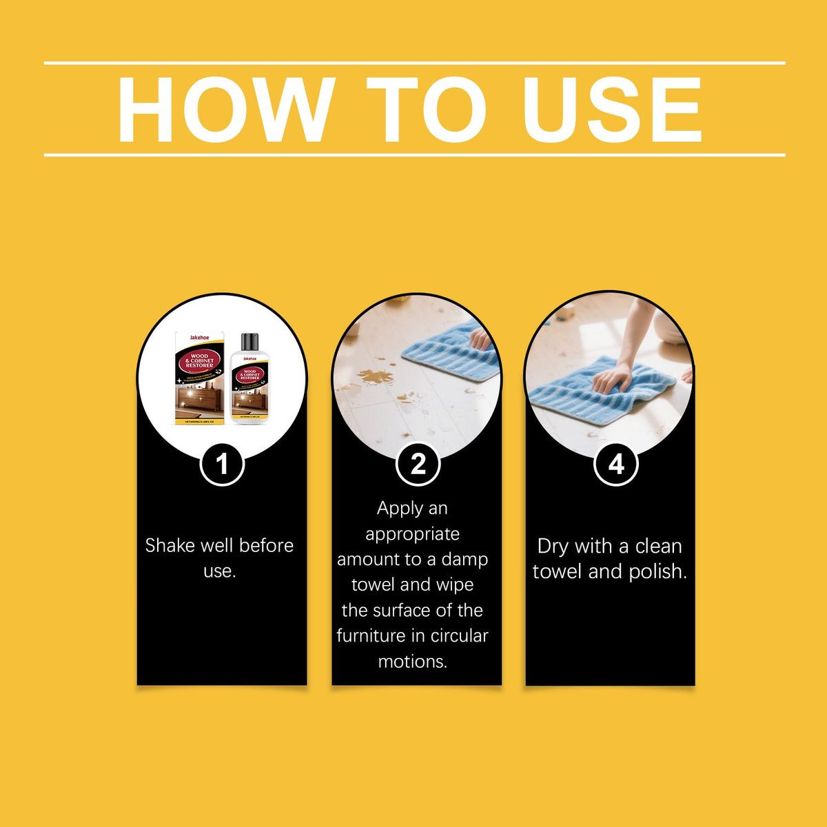 JAKEHOE Wood and Cabinet Restorer Kit 1set Kit - Image 5