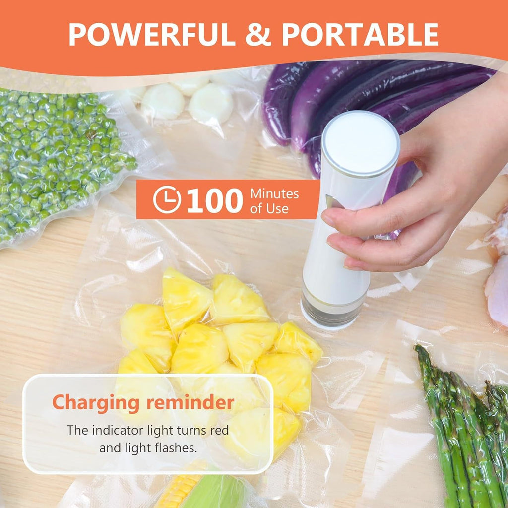 portable handheld vacuum sealer with in use lifestyle