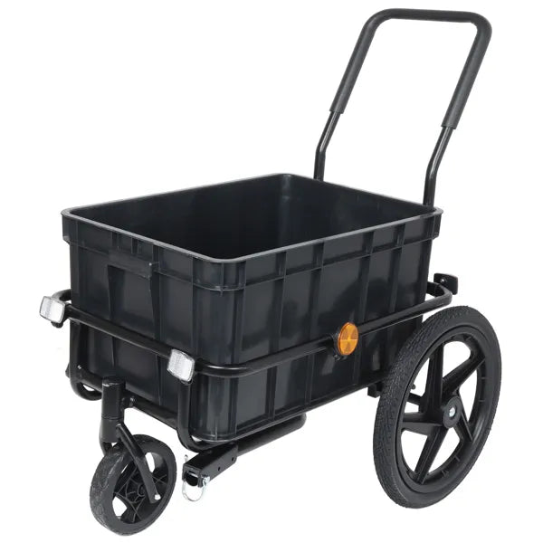 2 in 1 Bike Cargo Trailer Pushcart Bicycle Trailer with Removable Box and - Image 2