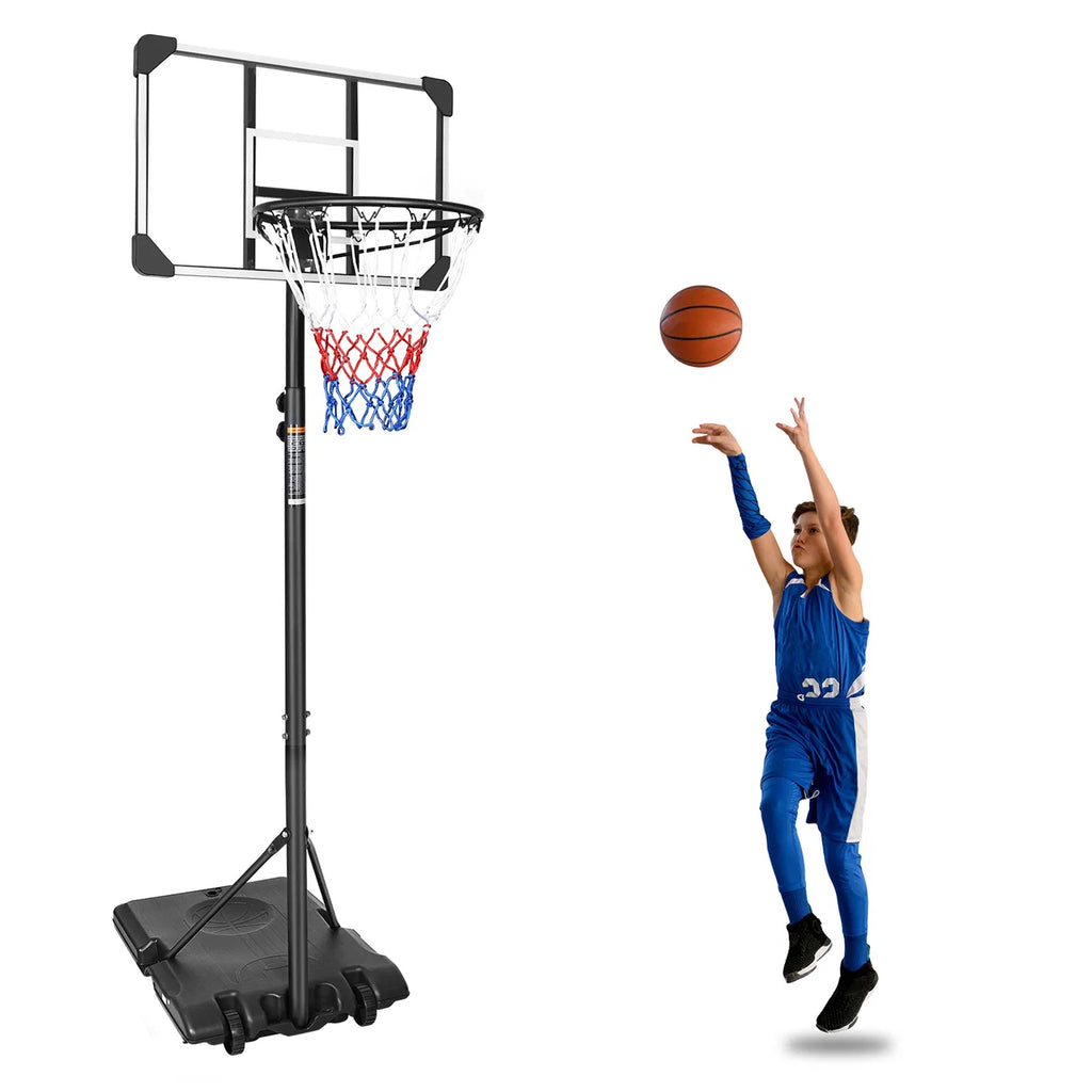 16" Portable Basketball Hoop Outdoor | 5.6ft ~7ft Stepless Adjustable Height