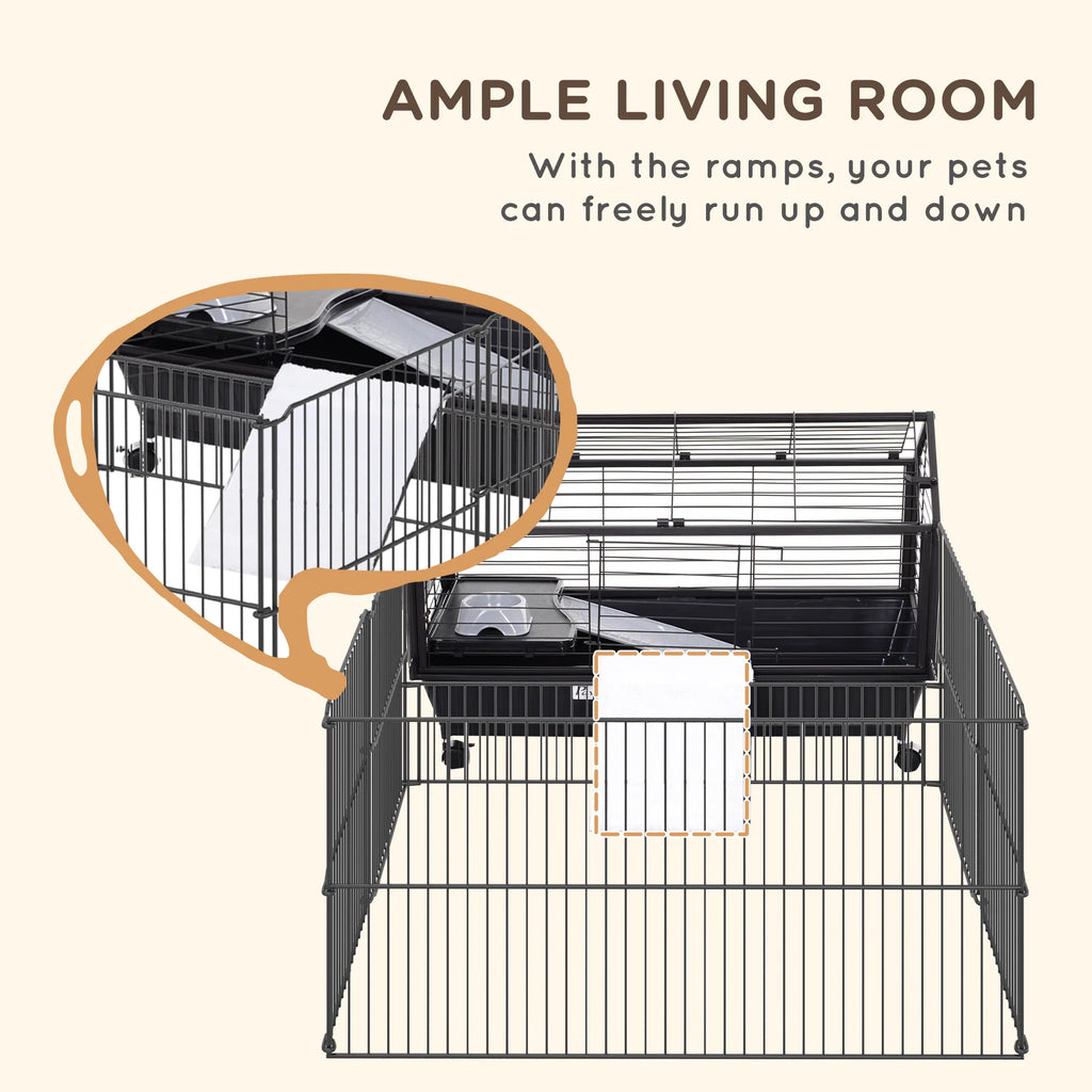 Metal Small Animal Cage Rabbit Cage for Guinea Pig Chinchilla Hedgehog Bunny - Image 2