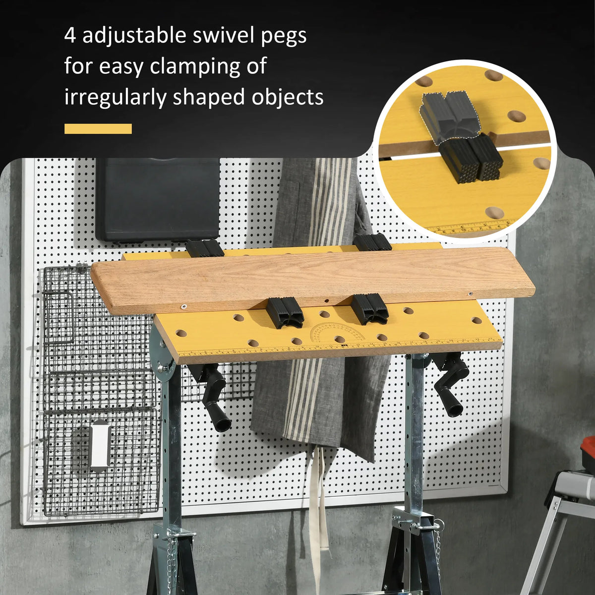 Work Bench Tool Stand with Adjustable Height and Angle Carpenter Saw Table - Image 3