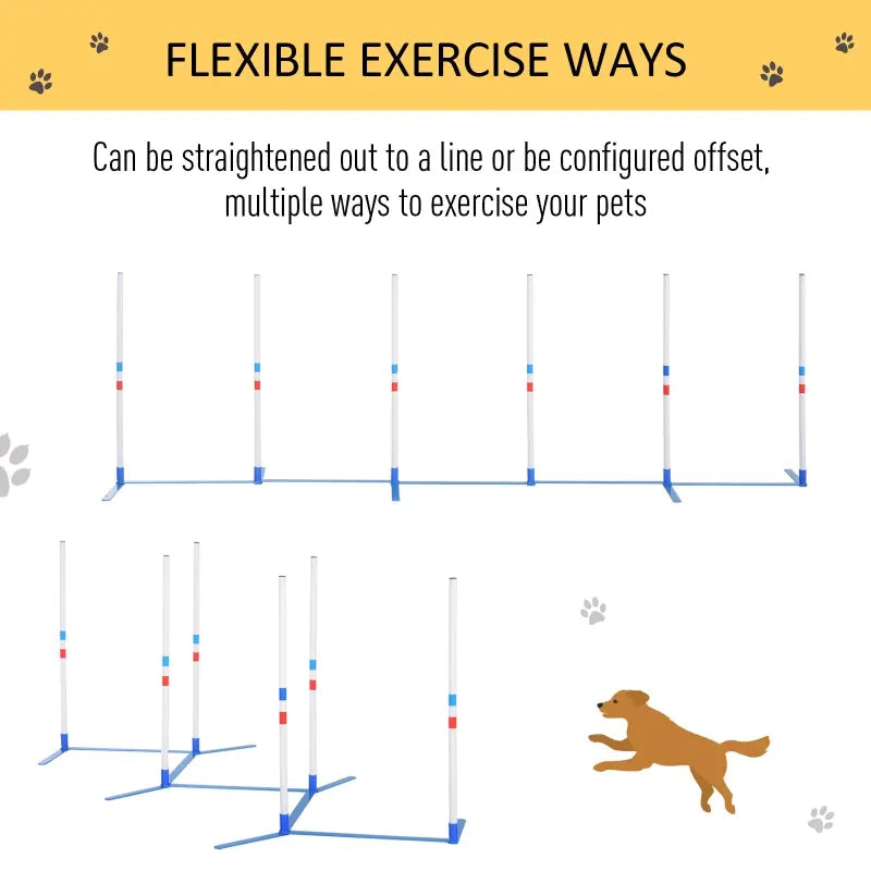 Dog Agility Equipment Dog Weave Pole Set Agility Starter Kit Pet Outdoor - Image 3