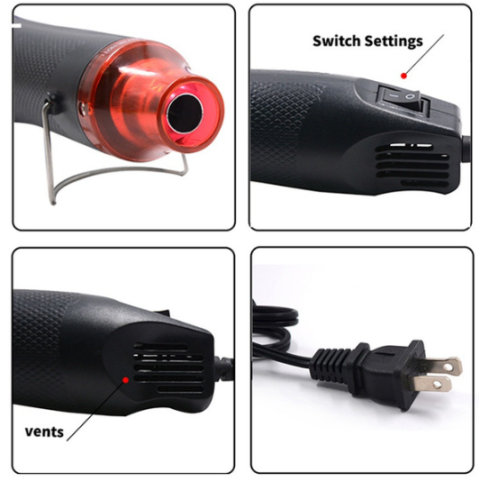 Mini Heat Gun DIY Electric Nozzles Tool Hot Air Gun Embossing Drying Paint USA - Image 4