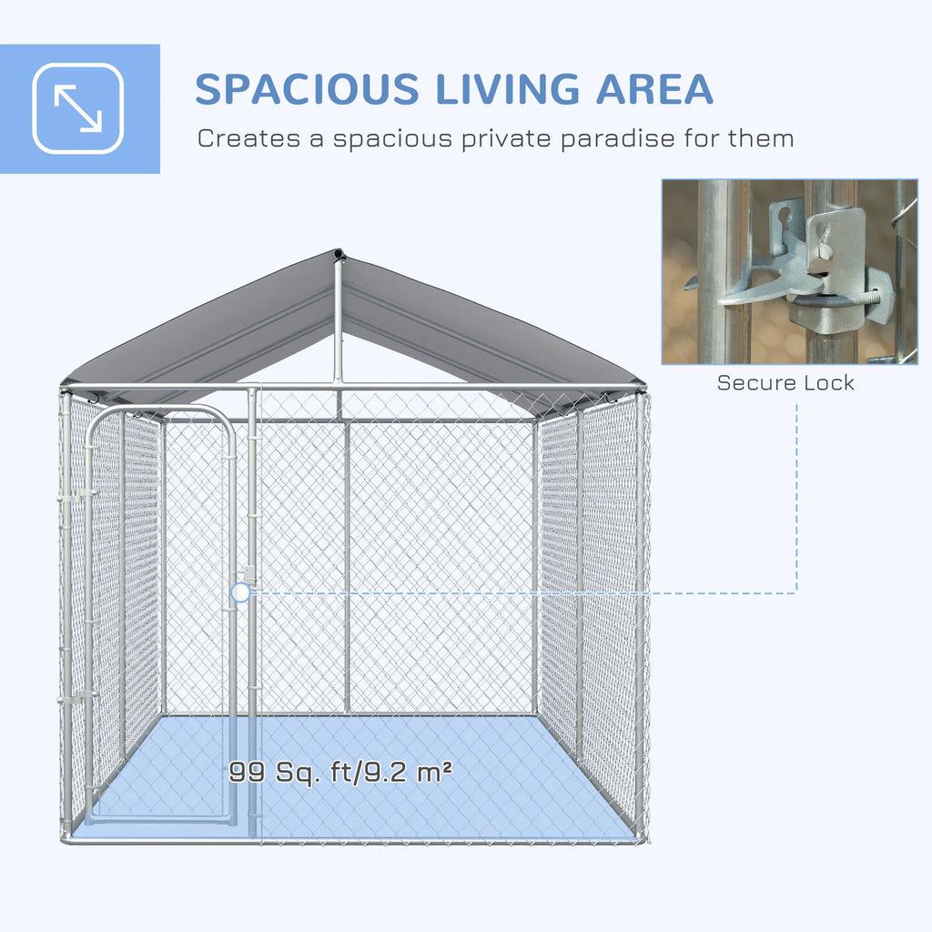 Dog Kennel Outdoor Heavy Duty Playpen with Secure Lock Cover for Backyard & - Image 4