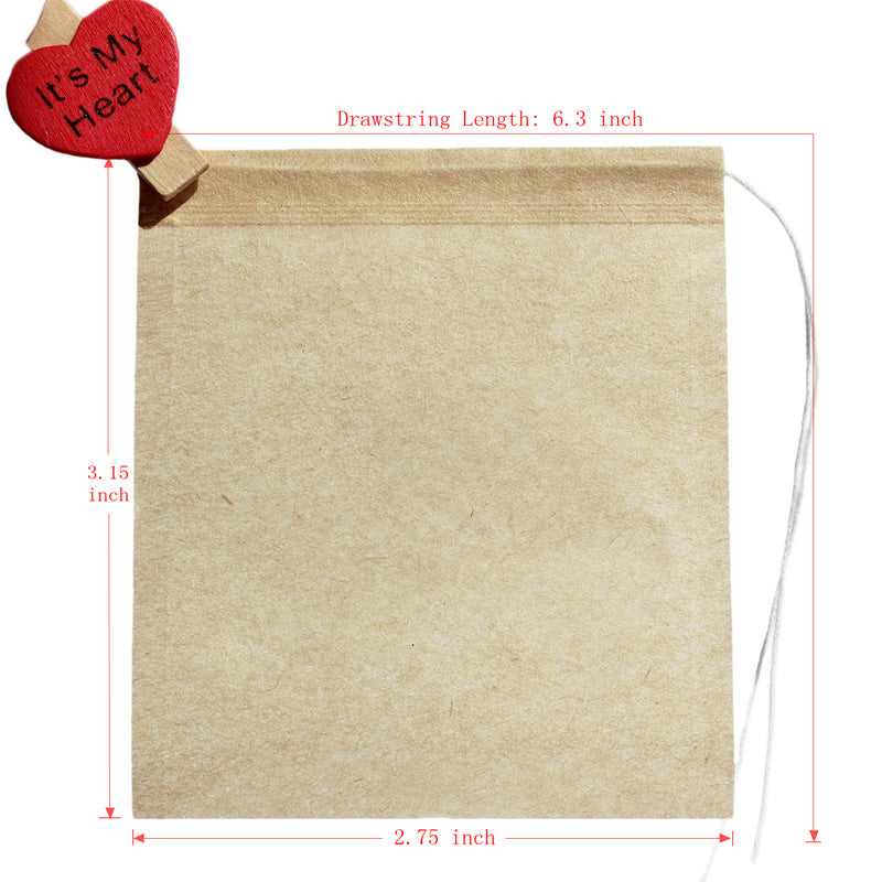 200 PCS Tea Filter Bags Disposable Tea Infuser Drawstring Loose Leaf Tea With - Image 3