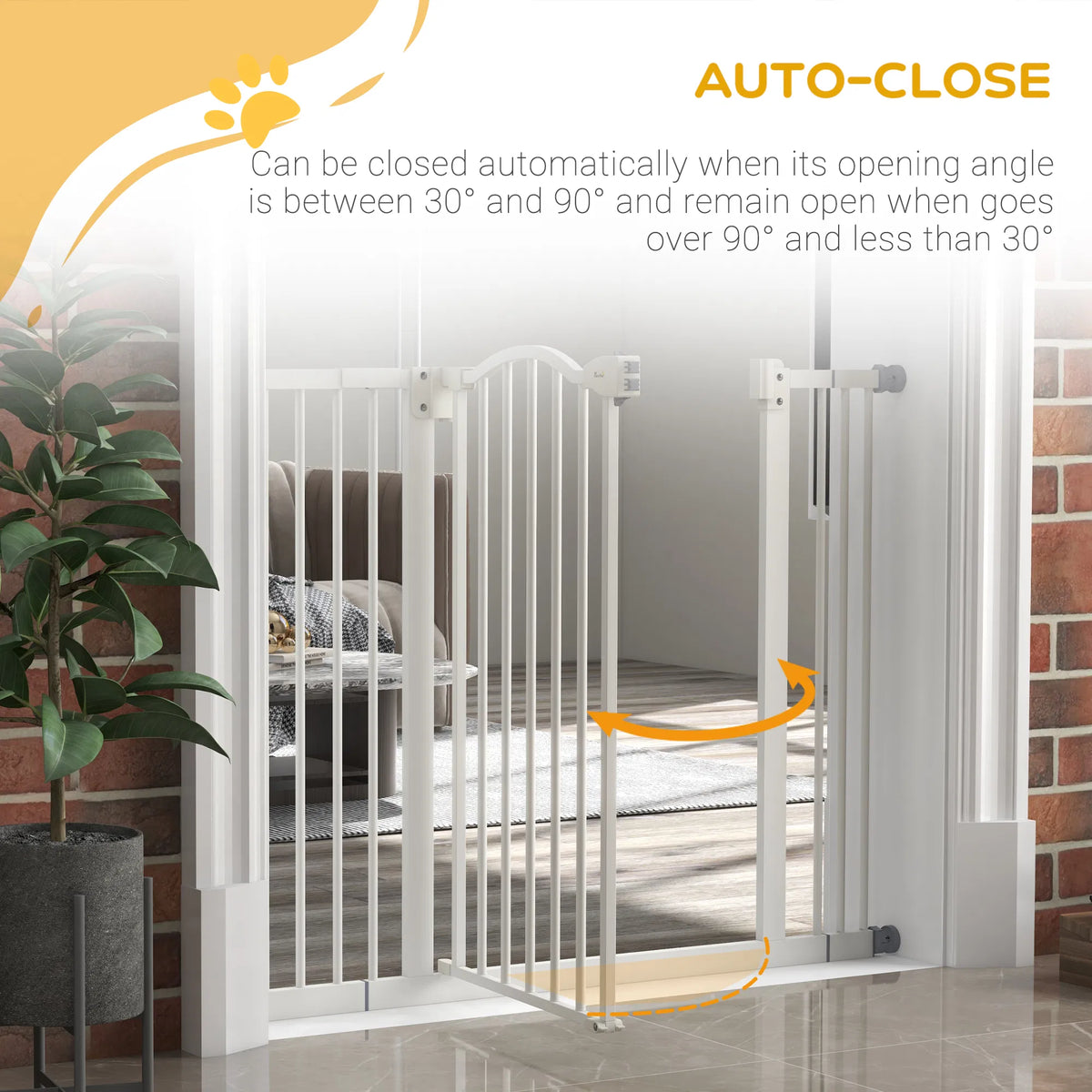 Extra Tall Dog Gate with Door Pressure Fit Auto Close Double Locking for - Image 5