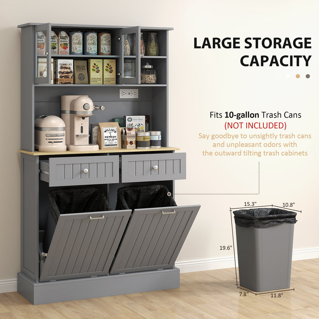 Kitchen Cabinet With Charging Station Tilt Out Cabinets Microwave Stand - Image 7