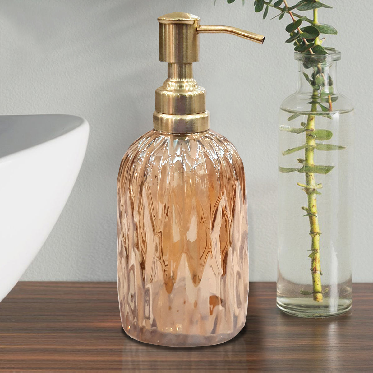 Glass Liquid Soap Dispenser Pump Bottle Bathroom Vanity Kitchen Sink Holds - Image 5