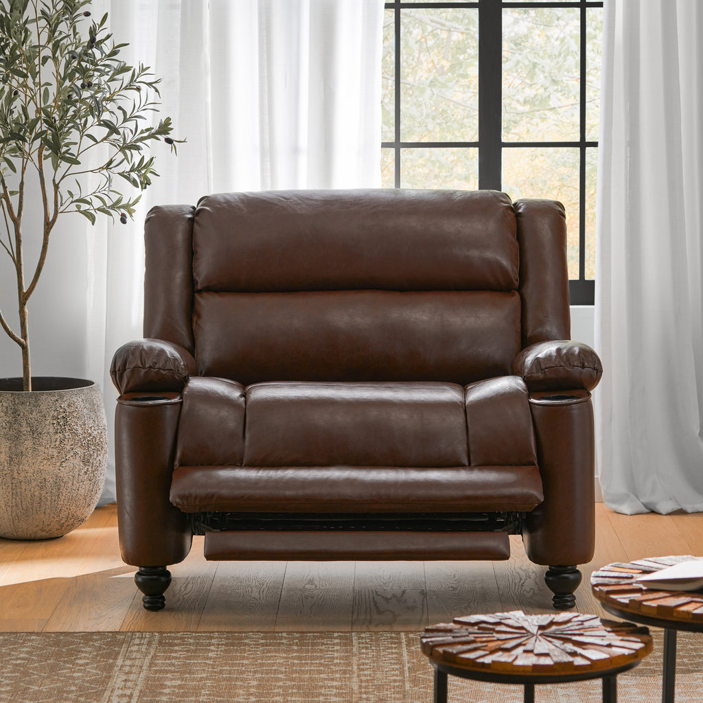 50'' Wide Faux Leather Manual Recliner Chair Tufted Design Accent Chair - Image 3