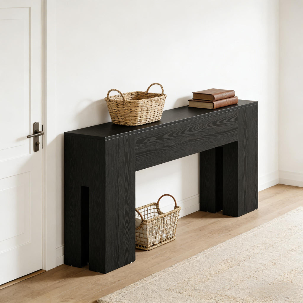Rustic Wooden Foyer Console Table