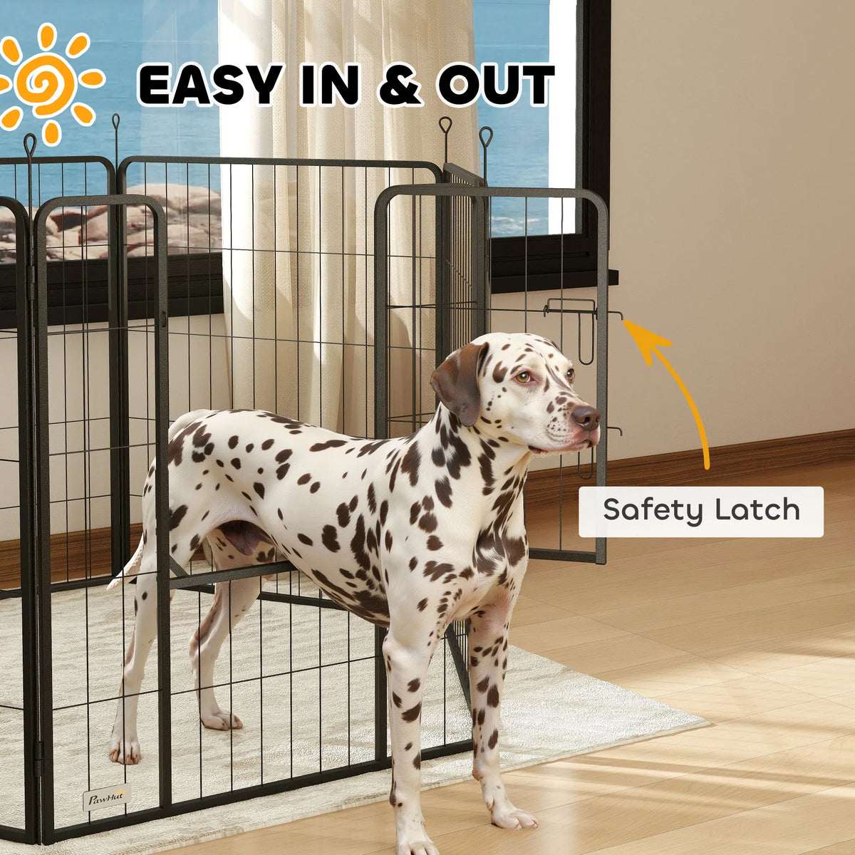 Heavy Duty Dog Playpen with Door for Large Dogs 6 Panels 39"H - Image 5