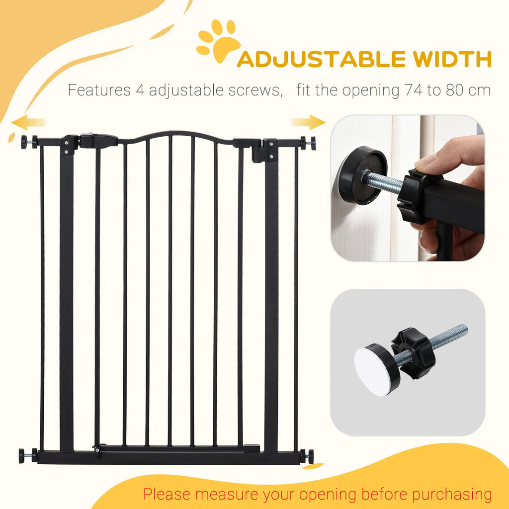 Extra Tall Dog Gate with Door Pressure Fit Auto Close Double Locking for - Image 5