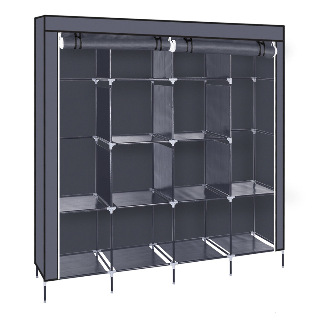 67 Inch Clothes Closet Portable Wardrobe Clothes Storage Rack 12 Shelves 4 - Detail 11
