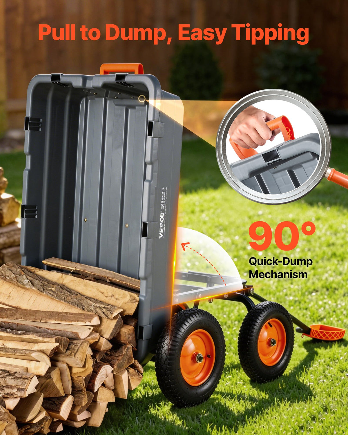 1500-lb heavy-duty poly garden dump cart product view 2