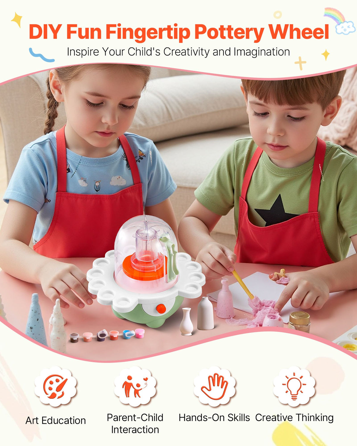 Mini Pottery Wheel 2 In And 3 In Turntables Adjustable Speed Electric Clay - Image 2