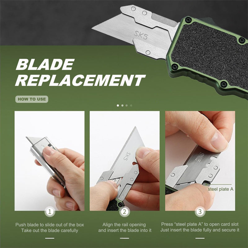Aluminum Retractable Multi Purpose Knife Includes 5 SpareBlades Quick - Image 5