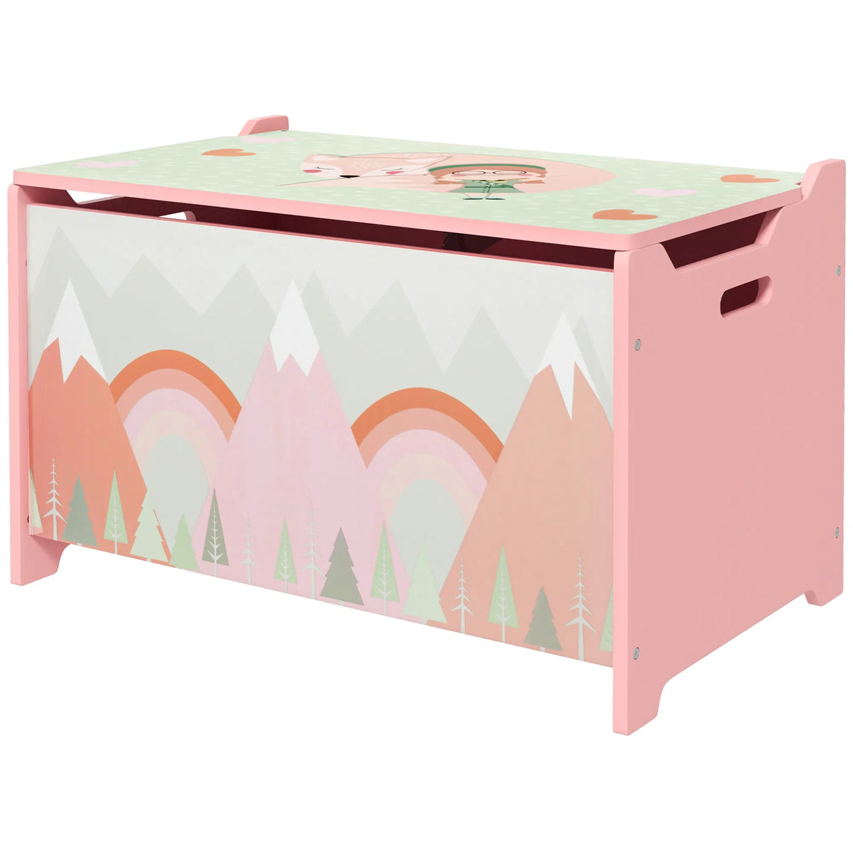Toy Box with Lid Toy Chest Storage Organizer for Bedroom with Safety Hinge Pink - Image 3