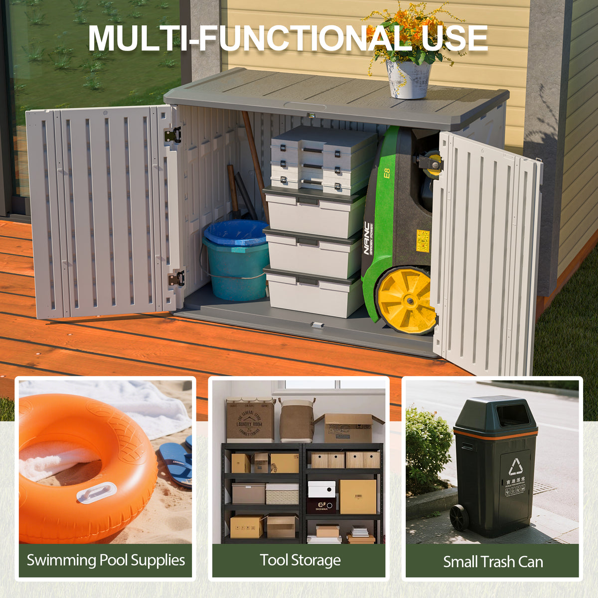 28 Cu.Ft. Horizontal Outdoor Storage Shed