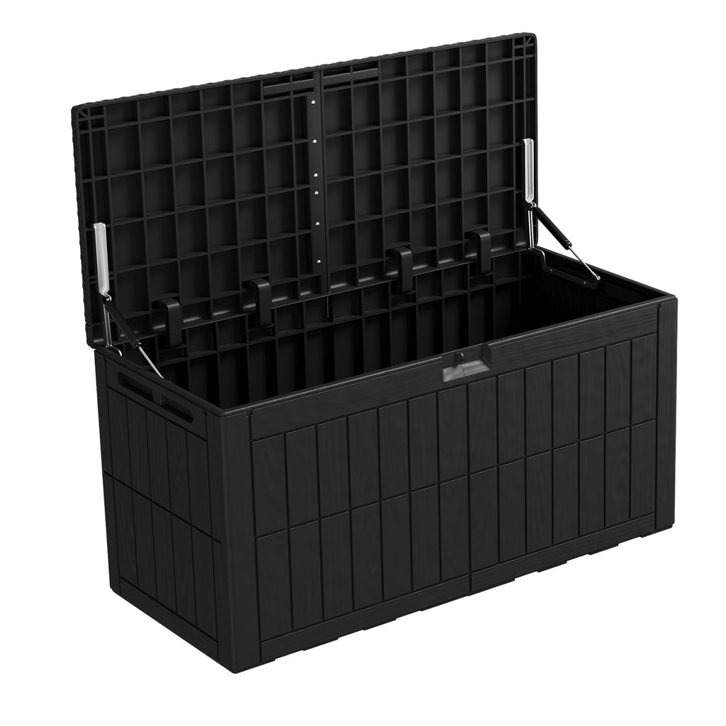 1 0 0 Gallon Outdoor Storage Box Water Proof Resin Deck Box Lockable Storage - Image 2