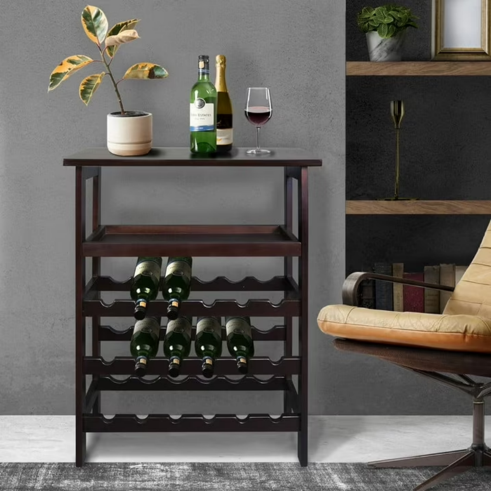 Solid Wood Floor Standing Wine Rack Capable Of Holding 18 Bottles Of Wine - Image 3