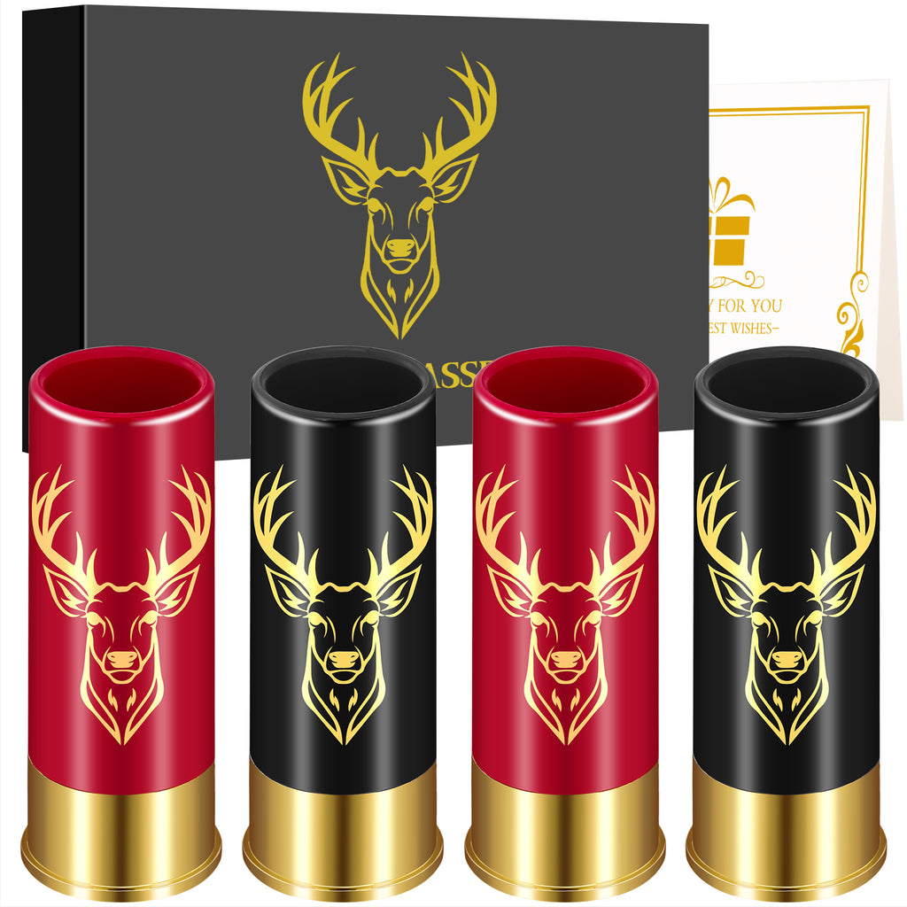 4 Deer Heads 1.5 Ounces Reusable High quality Plastic Bullet Cup Suitable